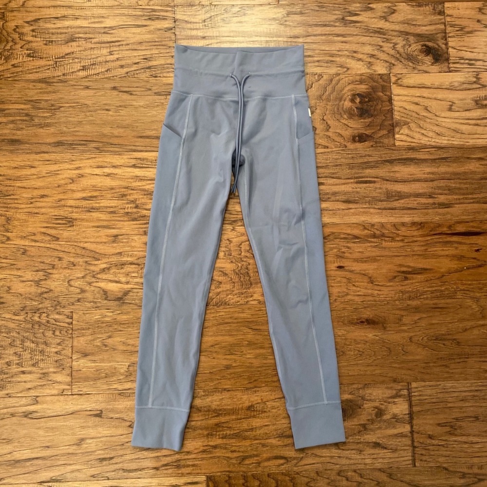 Vuori Daily Leggings Women XS Blue High Rise Drawstring Pockets VW490